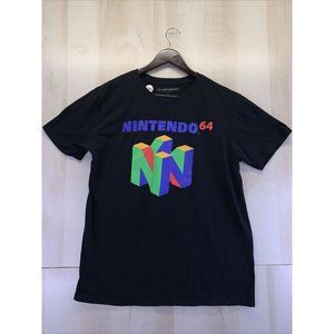 Nintendo 64 Mens Black Cotton Graphic T Shirt Mens Size L-7308